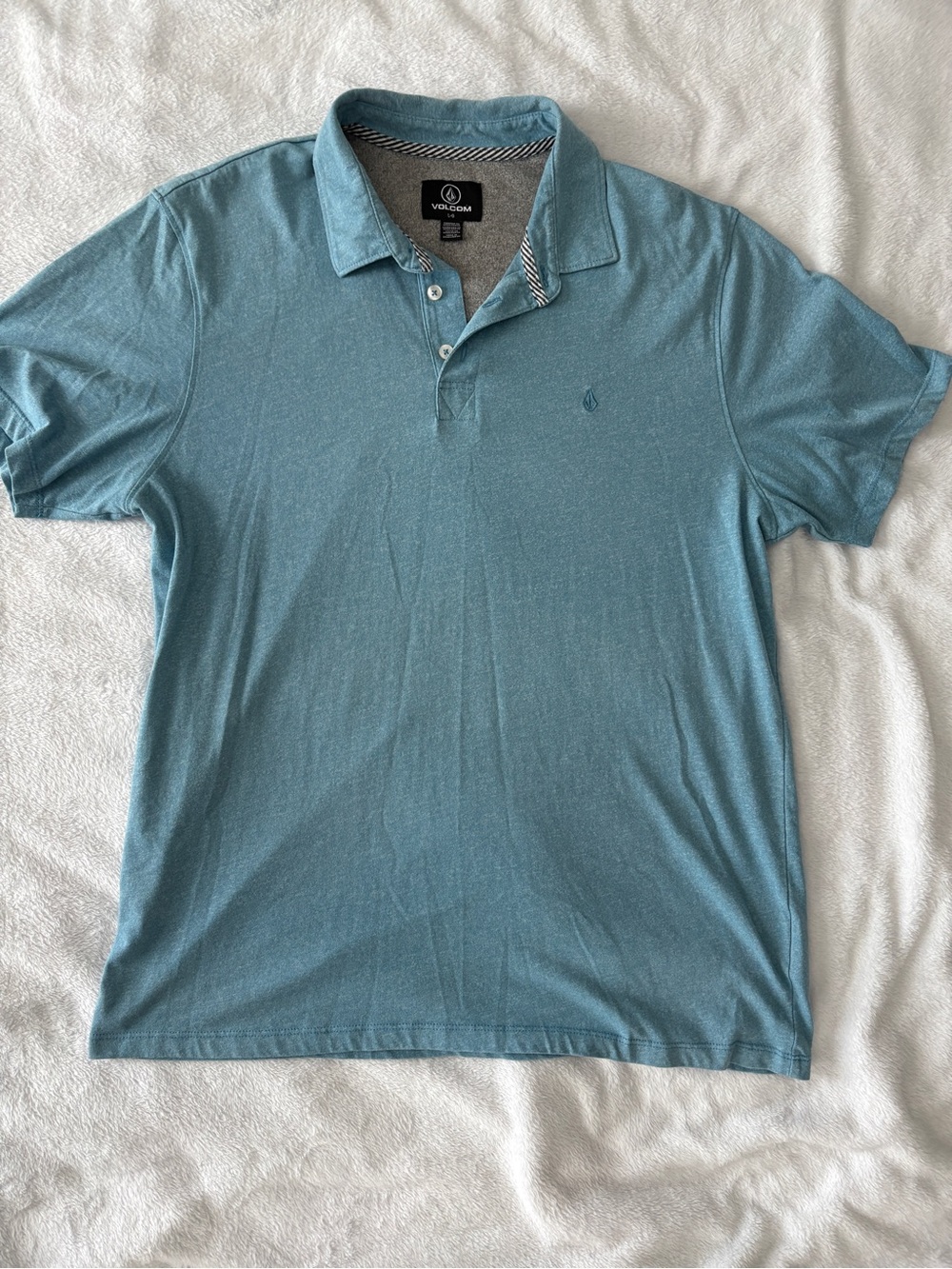 Volcom Men’s Teal Blue Polo Shirt - Short Sleeve